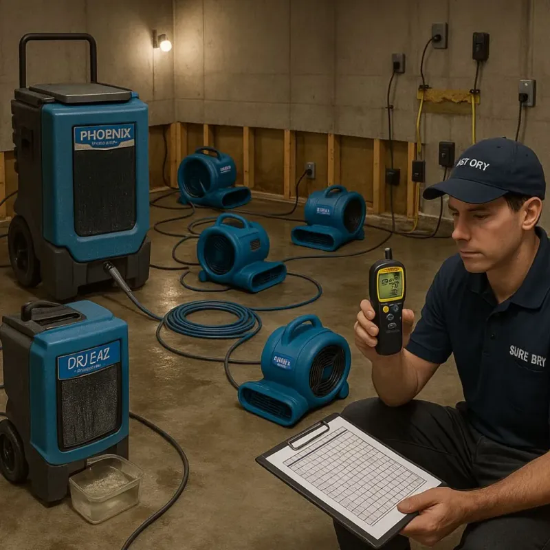 Structural Drying and Dehumidification process in Lennox, CA